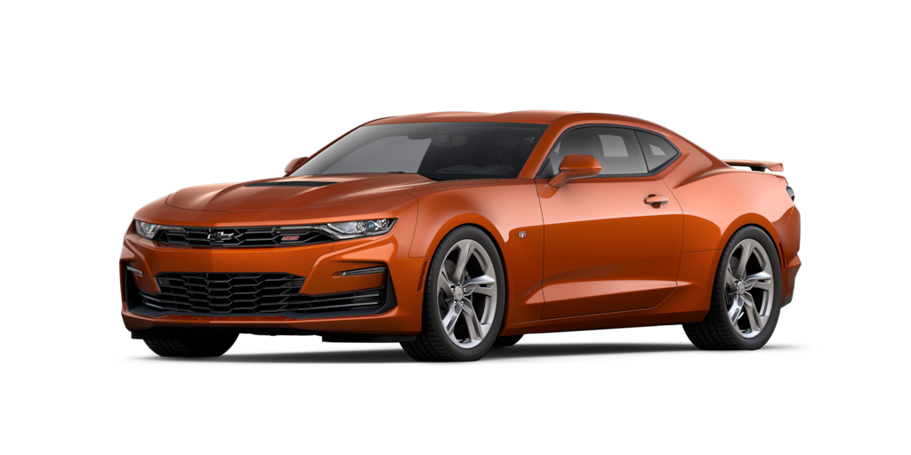 Chevrolet Camaro Coupé 2024, auto deportivo en color orange vivid metallic