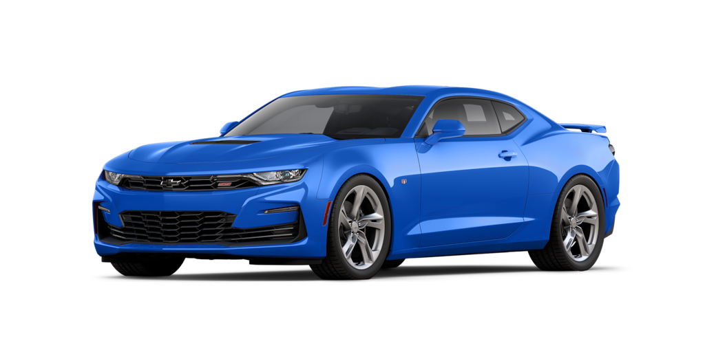 Chevrolet Camaro Coupé 2024, auto deportivo en color rip tide met blue
