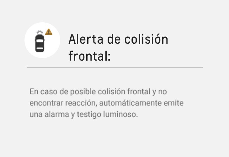 Alerta de colisión frontal, es una tecnología de seguridad y protección
